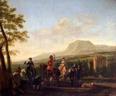 „Sokolnictwo”, XVII wiek. autorstwa Gerrit Berckheyde