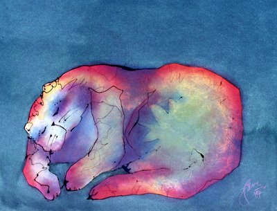 Kot na zielonym tle, ok. 1987 (akryl na papierze) autorstwa Gerrit Greve