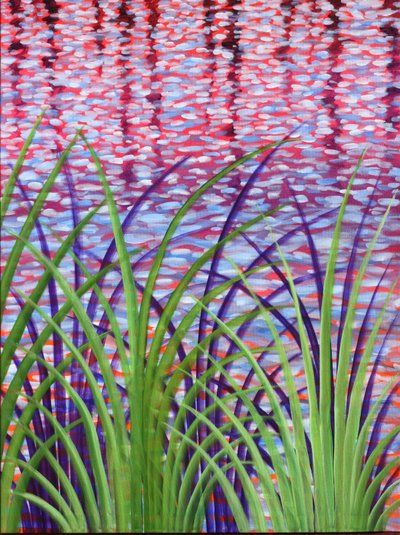 Creek Reeds 08, 2014 (akryl na płótnie) autorstwa Gerrit Greve