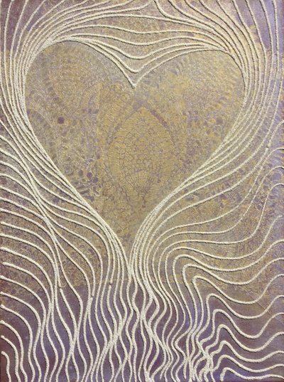 Heart Currents 9, 2011 (piasek i akryl na płótnie) autorstwa Gerrit Greve