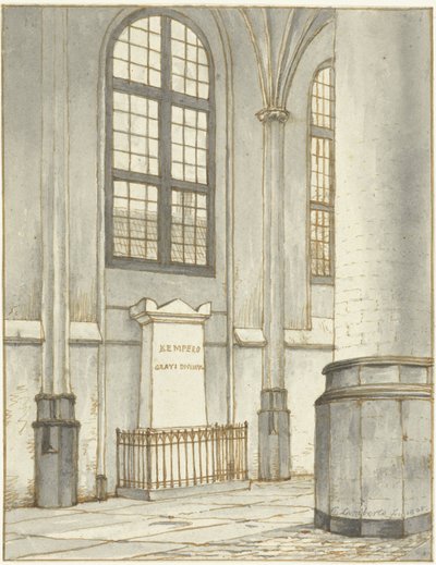 Pomnik nagrobny J.M. Kemper, w Pieterskerk w Leiden autorstwa Gerrit Lamberts