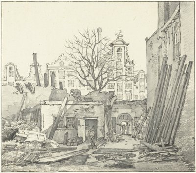 Wyburzenie Domu Indii Zachodnich w Amsterdamie autorstwa Gerrit Lamberts