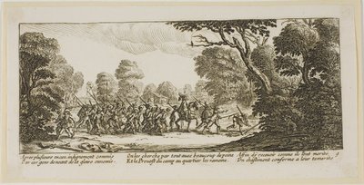 Discovery of the Criminal Soldiers, płyta dziewiąta z The Large Miseries of War autorstwa Gerrit Lucasz van Schagen