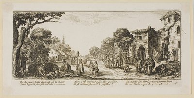 Umierający żołnierze przy drodze, płyta szesnasta z The Large Miseries of War autorstwa Gerrit Lucasz van Schagen