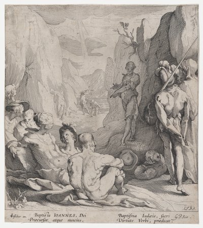 Przemówienie św. Jana Chrzciciela, 1593. autorstwa Gerrit Pietersz Sweelink