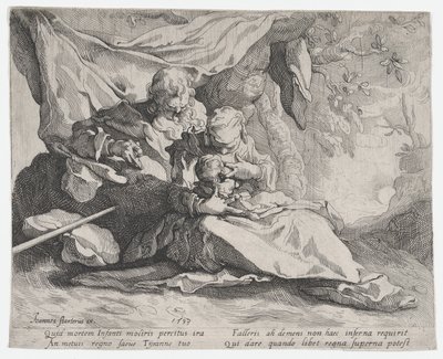 Odpoczynek w ucieczce do Egiptu, 1593. autorstwa Gerrit Pietersz Sweelink
