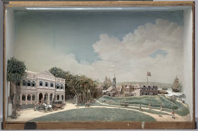 Diorama Placu Rządowego w Paramaribo autorstwa Gerrit Schouten