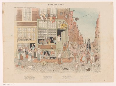 Cityscape (oryginalny tytuł na obiekcie) autorstwa Gerrit Willem Dijsselhof