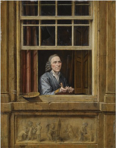 Autoportret w oknie autorstwa Gerrit Zegelaar
