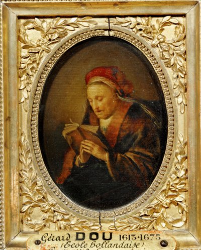 Femme agee: la mere de Rembrandt ... autorstwa Gerrit or Gerard Dou
