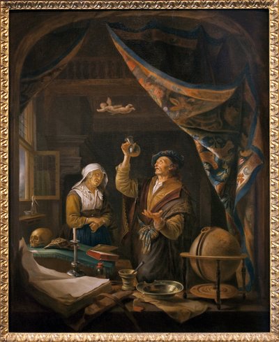 Lekarz w moczu. Z obrazu Gerarda Dow autorstwa Gerrit Dou