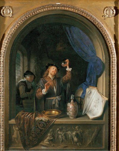 Lekarz (obraz na drewnie dębowym) autorstwa Gerrit or Gerard Dou
