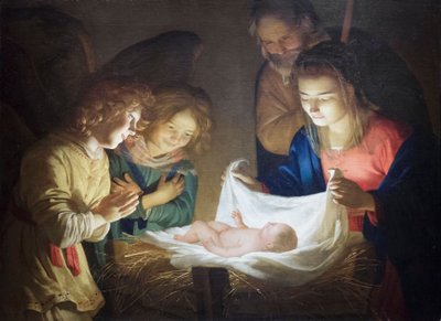 Adoracja Dzieciątka autorstwa Gerrit van Honthorst