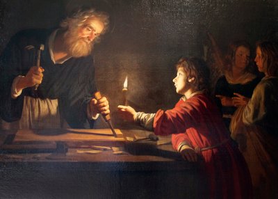 „Dzieciństwo Chrystusa”, ok. 1620 r. autorstwa Gerrit van Honthorst