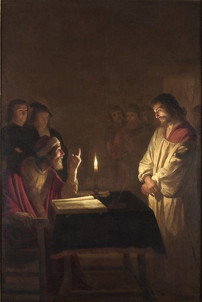 Chrystus przed Najwyższym Kapłanem, c. 1617 autorstwa Gerrit van Honthorst