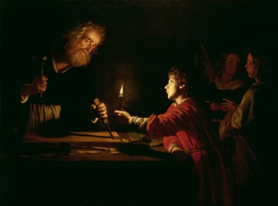 Dzieciństwo Chrystusa, ok. 1620 autorstwa Gerrit van Honthorst