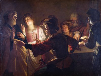 Zaparcie się św. Piotra, ok. 1620 r. autorstwa Gerrit van Honthorst