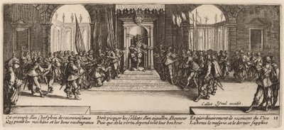 Dystrybucja nagród autorstwa Gerrit van Schagen after Jacques Callot