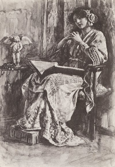 Ilustracja do książki The Story of Hereward, The Champion of England (litografia) autorstwa Gertrude E. Demain (after) Hammond