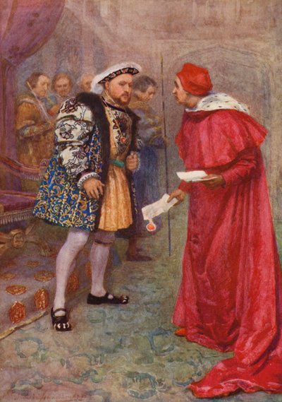 Sztuka Williama Szekspira: Henryk VIII (kolorowa litografia) autorstwa Gertrude E. Demain (after) Hammond