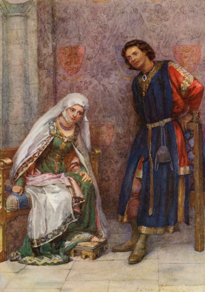 Sztuka Williama Szekspira: Król Jan (kolorowa litografia) autorstwa Gertrude E. Demain (after) Hammond
