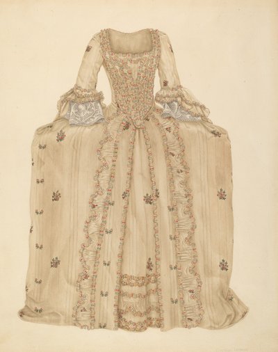 Jedwabna sukienka brokatowa, ok. 1900 r. 1939. autorstwa Gertrude Lemberg