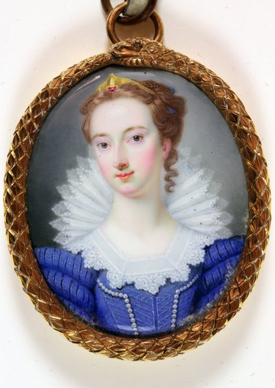 Pani zwana Elizabeth Robinson Pani Montagu (emalia) autorstwa Gervase (attr.to) Spencer