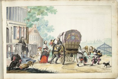 Przyjazd do wiejskiego domu autorstwa Gesina ter Borch (signed by artist)