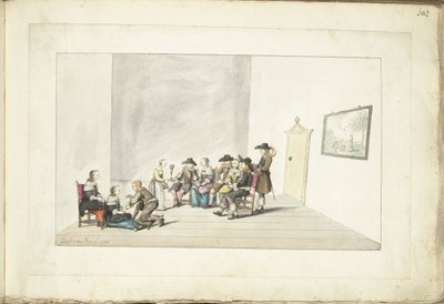 Towarzystwo dziesięciu młodych ludzi we wnętrzu autorstwa Gesina ter Borch (signed by artist)
