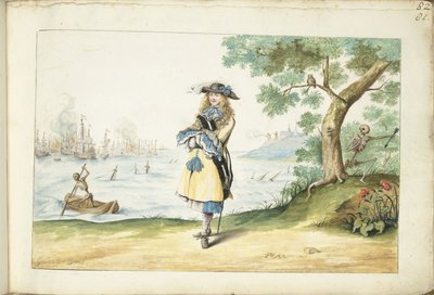 Moses ter Borch na angielskim wybrzeżu autorstwa Gesina ter Borch (signed by artist)