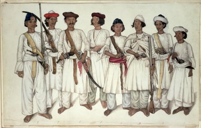 Osiem Gurkhów, 1815 autorstwa Ghulam Ali Khan