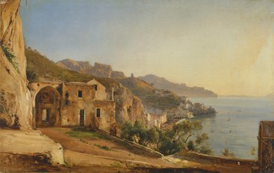 Widok na Amalfi z jaskini kapucynów autorstwa Giacinto Gigante
