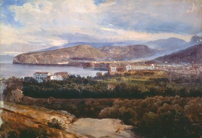 Widok na Sorrento, Giacinto Gigante, tempera na papierze autorstwa Giacinto Gigante