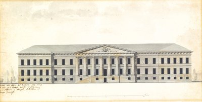 Elewacja fasady Akademii Nauk w Petersburgu autorstwa Giacomo Antonio Domenico Quarenghi