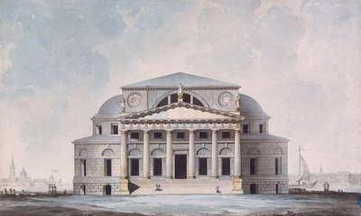 Fasada budynku Giełdy Papierów Wartościowych w Sankt Petersburgu, 1783 autorstwa Giacomo Antonio Domenico Quarenghi