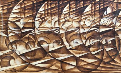 Dynamiczna ekspansja i prędkość autorstwa Giacomo Balla