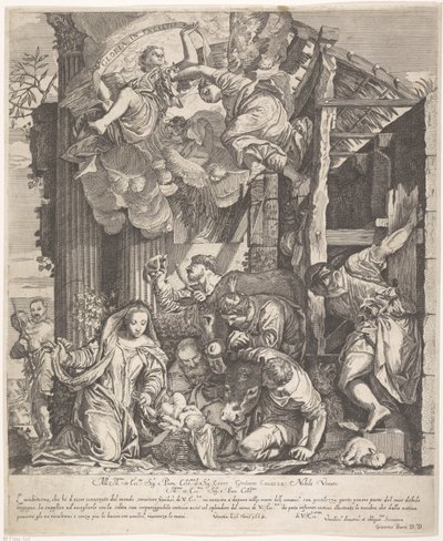 Adoracja pasterzy autorstwa Giacomo Barri