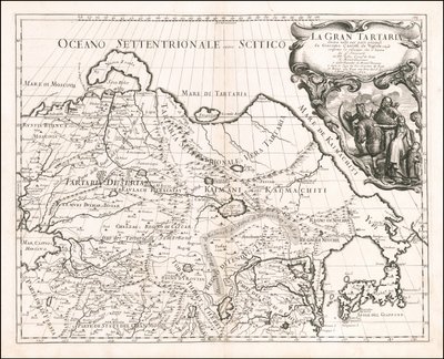Mapa Wielkiego Tataru z 1683 r. autorstwa Giacomo Cantelli da Vignola autorstwa Giacomo Cantelli