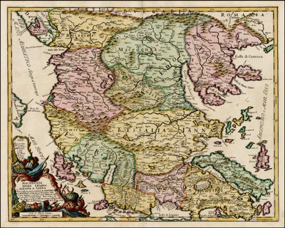 Mapa Macedonii i Tesalii z 1684 r. autorstwa Giacomo Cantelli da Vignola autorstwa Giacomo Cantelli