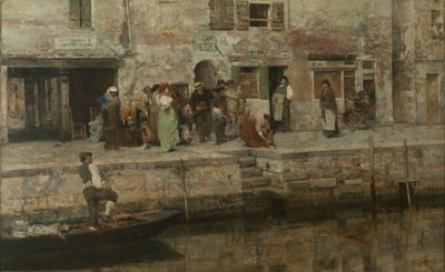 Podróżujący muzycy, ok. 1881-83 (olej na płótnie) autorstwa Giacomo Favretto