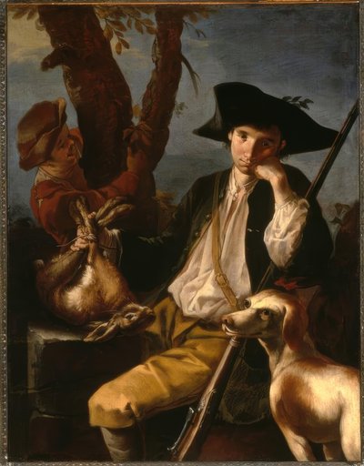 G.F.Cipper zwany Il Todeschini, Odpoczywający Łowca / Malarstwo autorstwa Giacomo Francesco Cipper