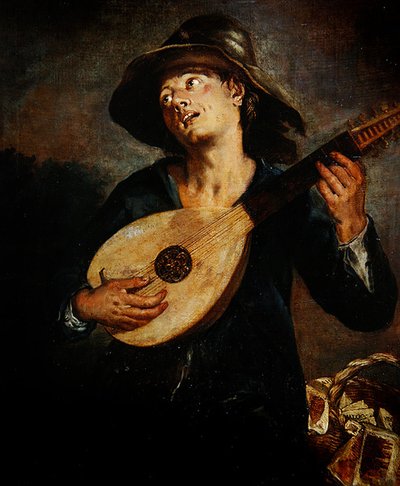 Śpiewak z lutnią autorstwa Giacomo Francesco Cipper