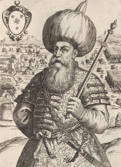 Sinan Bassa, Cap. Generał Armii Maumet Impe. Turków, 1596. autorstwa Giacomo Franco