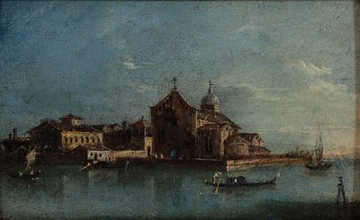 Wyspa Santo Spirito ok. 1790 r. (olej na płótnie) autorstwa Giacomo Guardi