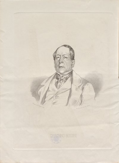 Portret kompozytora Gioachino Antonio Rossiniego 1792-1868, 1852. autorstwa Giacomo Luzzati