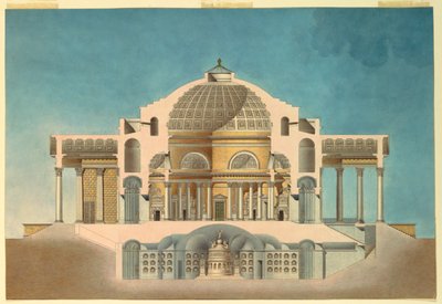 Rysunek do Oratorium (Kaplica Pamięci) autorstwa Giacomo Quarenghi