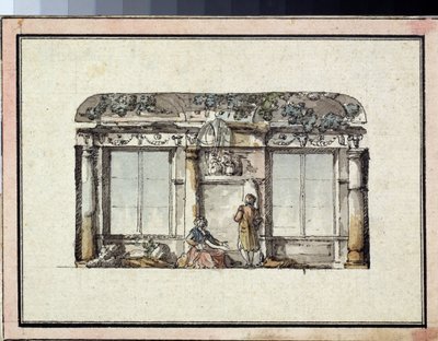 Projekt dekoracji pokoju z dwoma oknami. Praca Giacomo Antonio Domenico Quarenghi (1744-1817), tusz i akwarela na papierze. Sztuka włoska, klasycyzm. Państwowe Muzeum Sztuk Pięknych im. A. Puszkina, Moskwa. autorstwa Giacomo Quarenghi