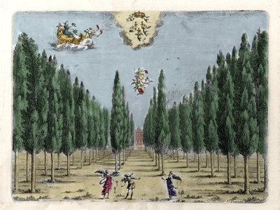 Ilustracja do opery w 5 aktach „La finta pazza” (La Folle supposee) autorstwa Francesco Sacrati. Grawerowanie przez Jacopo Torelli autorstwa Giacomo Torelli