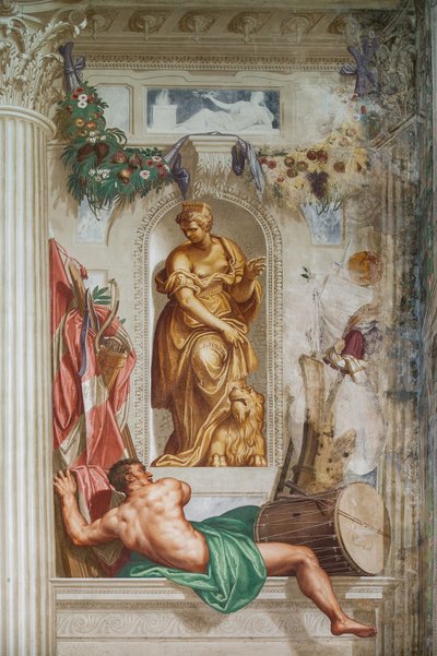 Fragment Łaskawości Scypiona, c.1565 (fresk) autorstwa Giambattista Zelotti