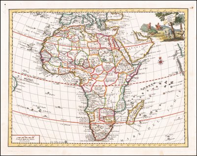 Mapa Afryki z 1740 r. autorstwa Giambattisty Albrizziego autorstwa Giambattista Albrizzi